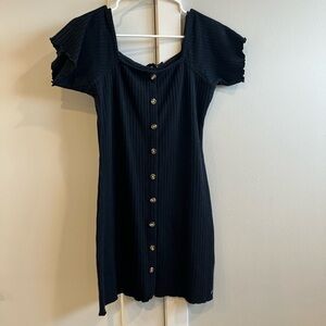 Roxy Black Sleeve Sheath Mini Dress